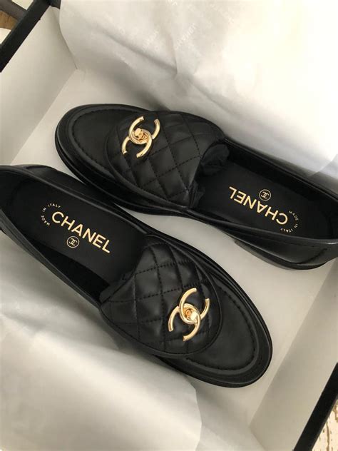 black chanel loafers|chanel moccasin loafer.